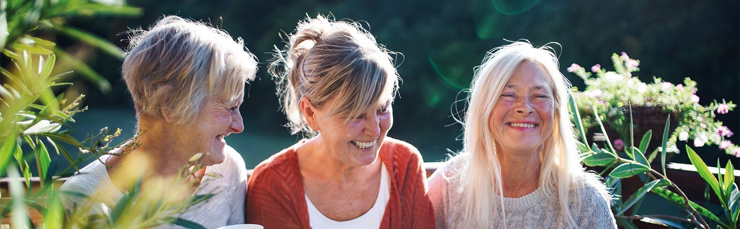 Three ladies enjoying the garden